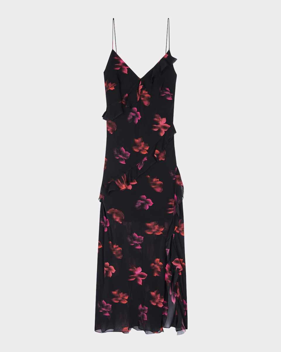 Kariselle Floral Chiffon Midi Dress